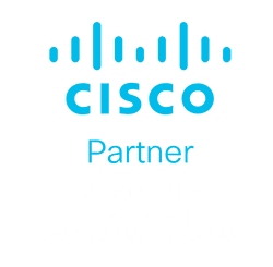 Blue and White CISCO Partner Logo